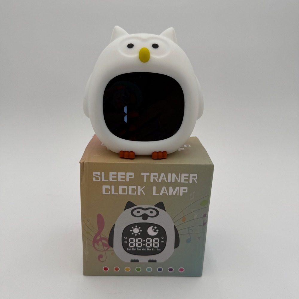 Owl Sleep Trainer Clock Lamp Kids Night Light Digital Alarm Music Rechargeable